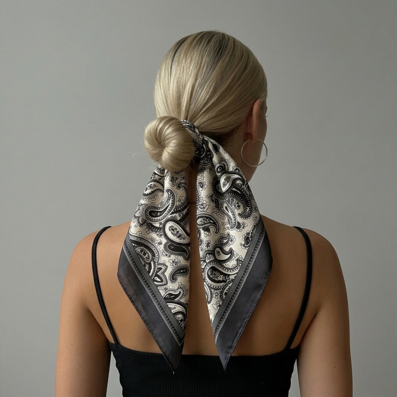 Luxury Bags China - Lüks saten kare eşarp Paisley baskı