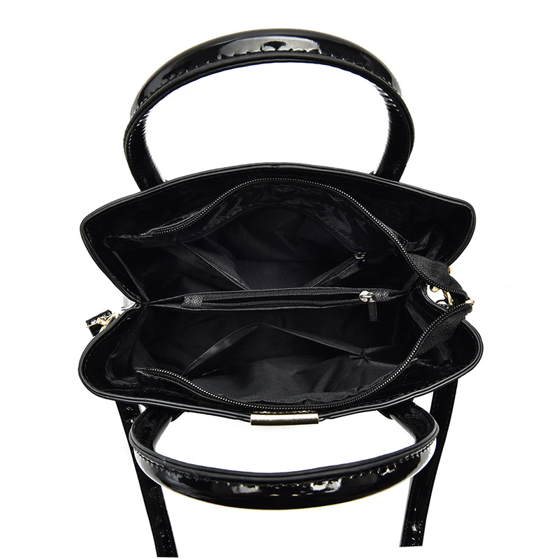 Top Handle Patent Bag - Kadınlar için Vintage Üst Saplı Omuz