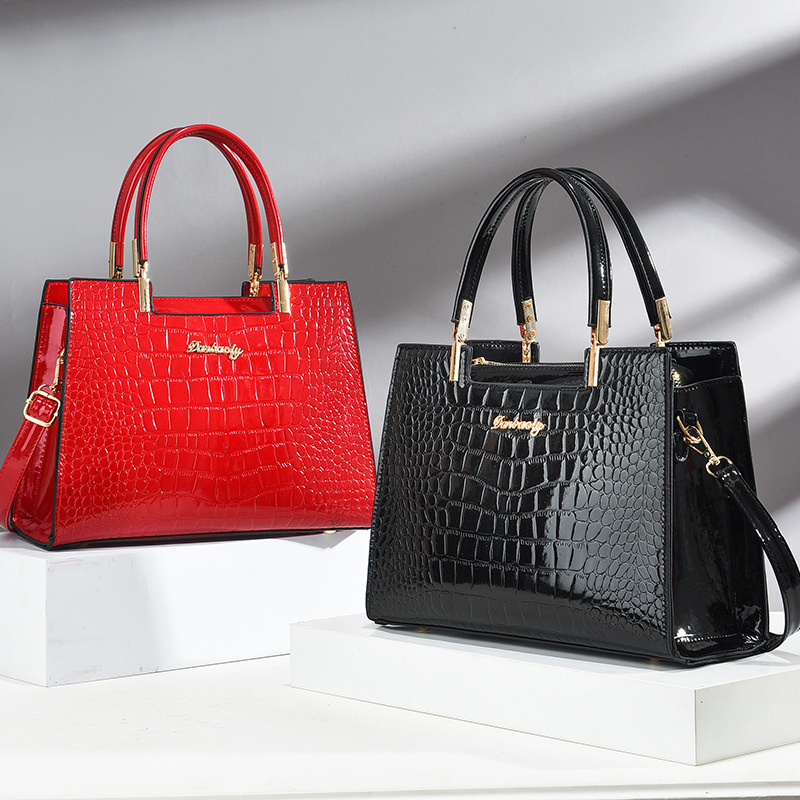 Timsah kabartmalı Tote çanta,  - Top Handle Patent Bag incelemesi ve fiyatı